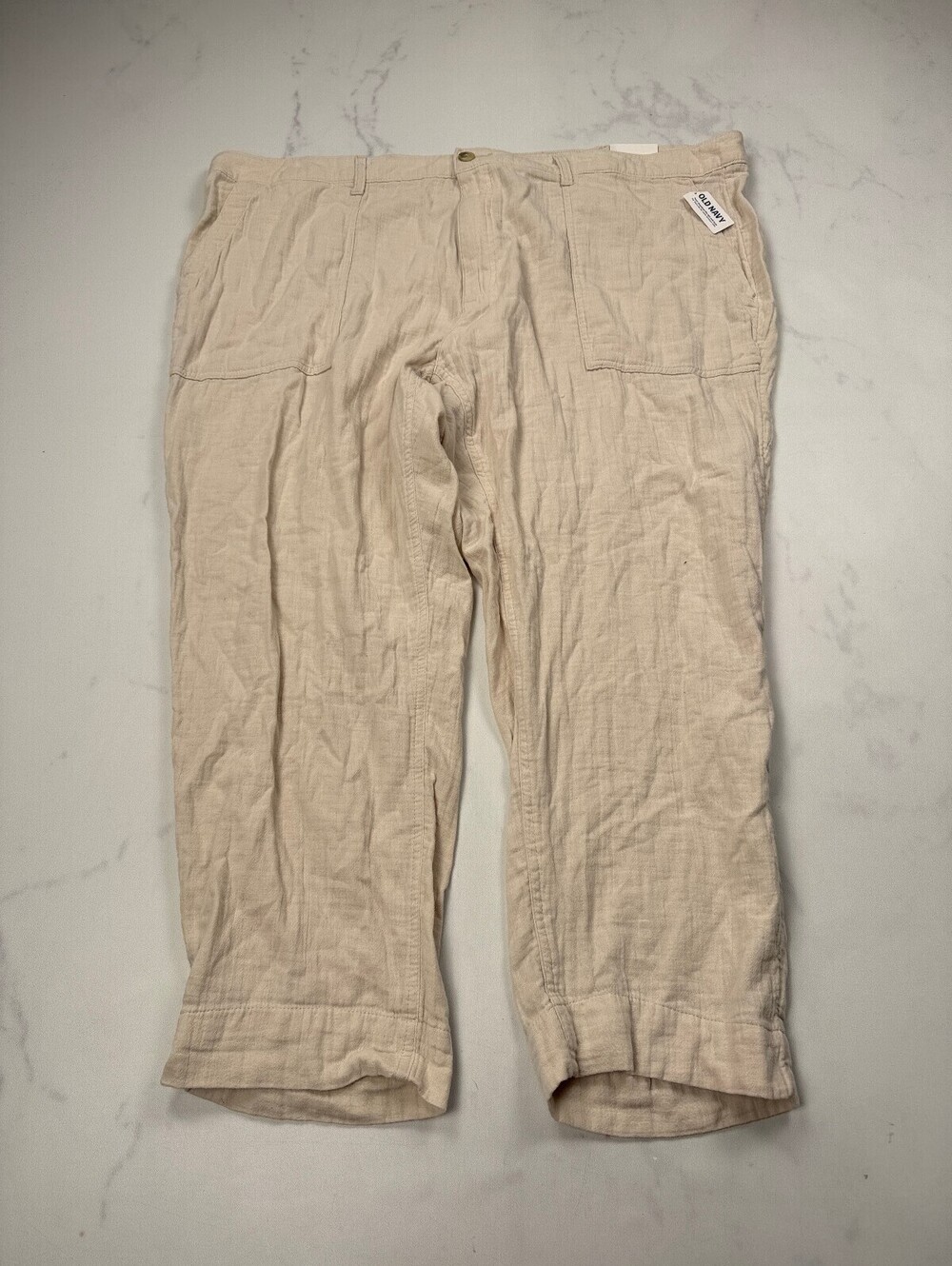 Old Navy Cargo Pants Beige 90S Minimalism Adjustable - Womens 26 Plus